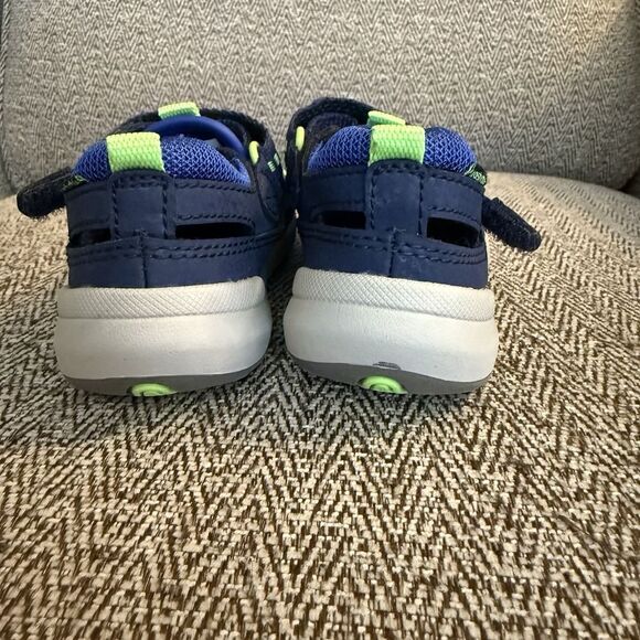 Stride Rite SRT Wade Boys 8 Toddler Washable Water Shoes Sandals Navy Neon Green - Picture 7 of 9